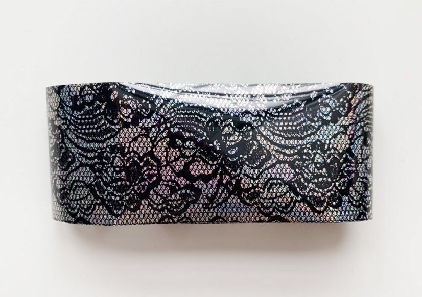 Nehtyprofi Zdobící transfer fólie - Černé květy s barevnými odlesky