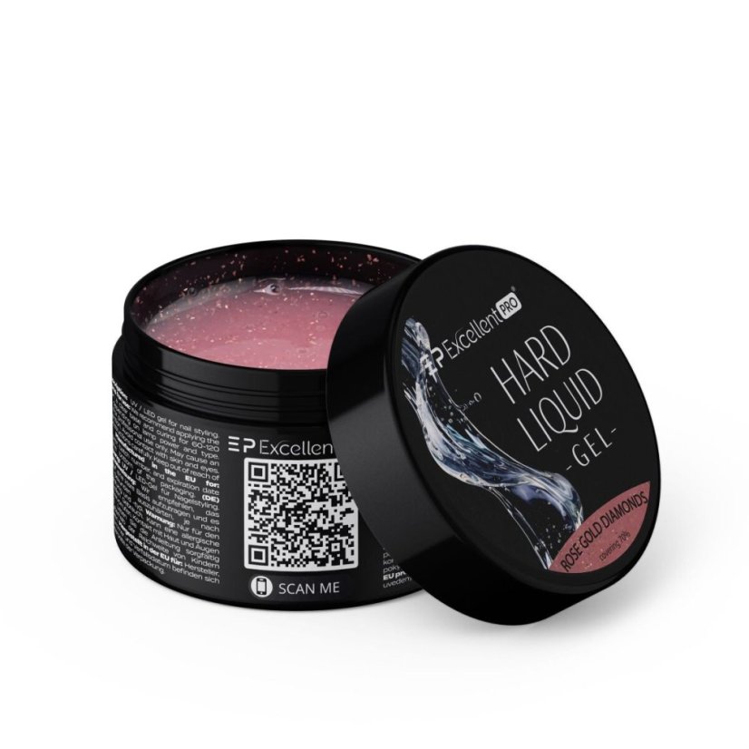 Hard Liquid Gel Rose Gold Diamonds 30g