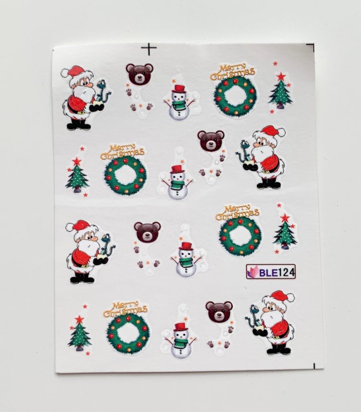 Vodolepky na zdobenie nechtov - Motívy Vianoc BLE124
