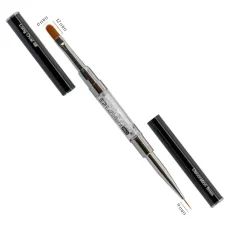 Oboustranný štětec na gel s kamínky Excellent PRO 2in1 – Long Oval #4 & Deco #9