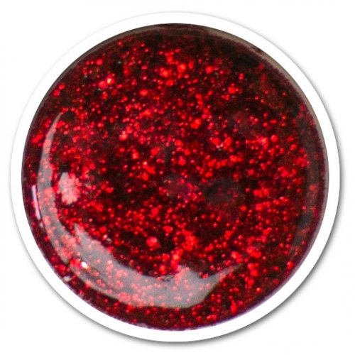 UV/LED gel na gelové nehty G40 - Red glitter 5ml
