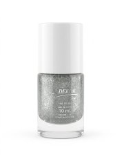 Lak na nechty Strieborný glitter s farebnými odleskami Dekor - 10ml
