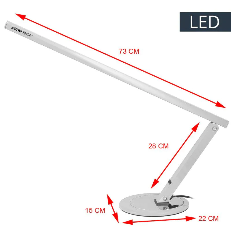 Kozmetická stolová lampa -SLIM LED- hliníkovo-strieborná
