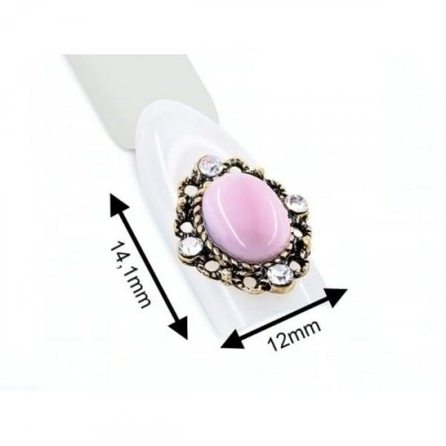 Bižuterie na modelaciu nechtov - Růžový šperk se zirkony