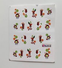 Vodolepky na zdobenie nechtov - Summer drink BLE414 20 ks