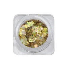 Šestihranky s brokátem na zdobení nehtů - light gold