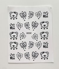 Vodolepky na zdobenie nechtov - Miss Bear D232