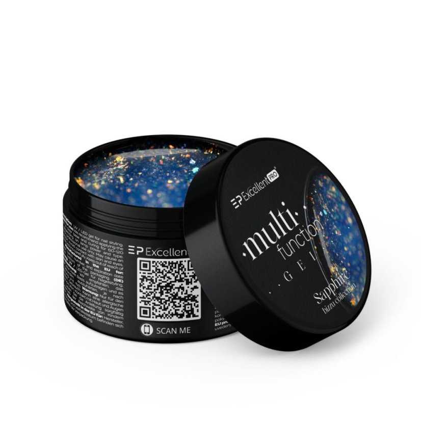 Multifunkční stavební gél s částečkami Sapphire 15g