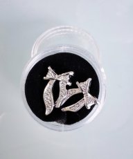 Bižuterie na nehty mašlička - 2ks Silver