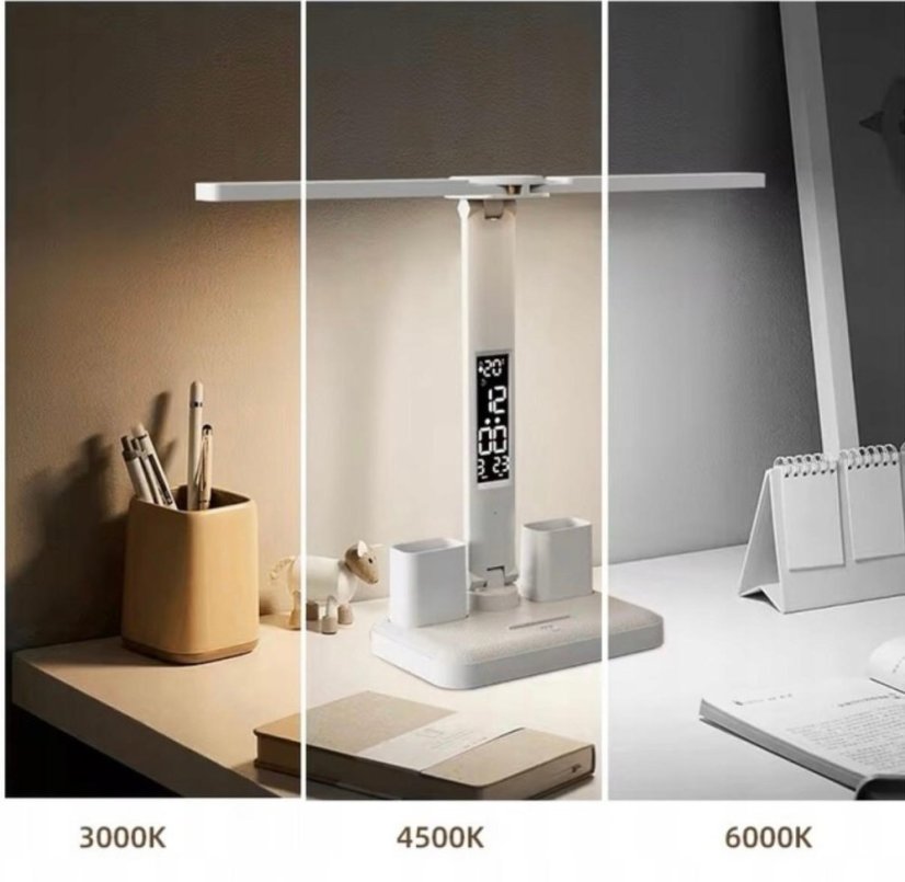 6 v 1 dvojitá LED kozmetická stolná lampa