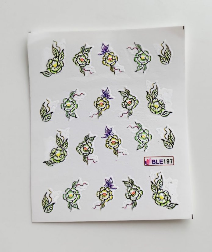 Vodolepky na zdobení nehtů - Flowers BLE197