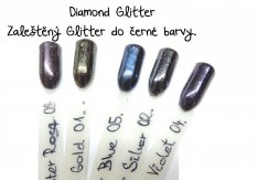 Diamond Glitter Efekt na zdobení nehtů - Silver 02