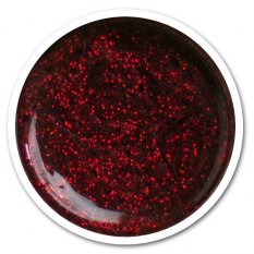 UV gel barevný Glitter G60 - Tmavě červený glitter