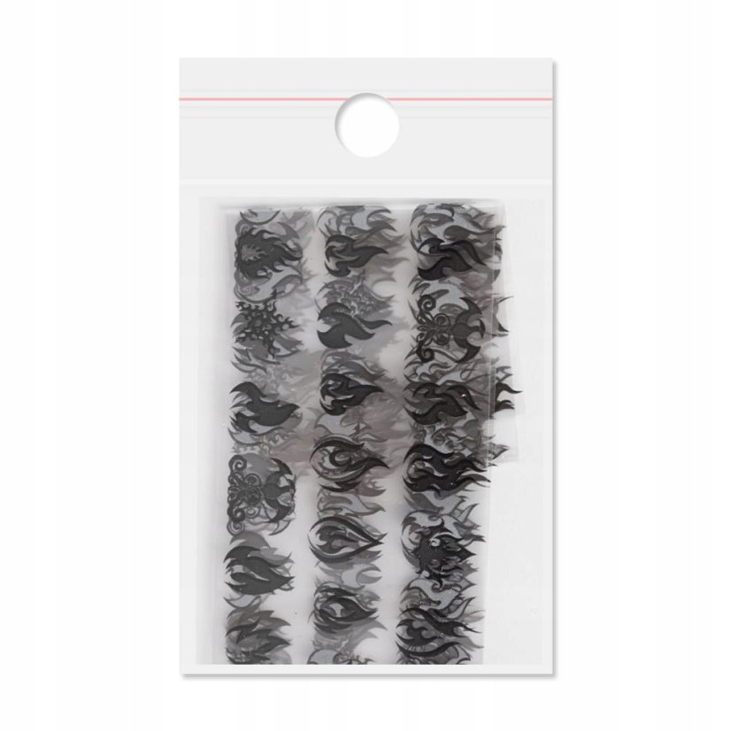 Zdobící transfer folie- černý plamínek