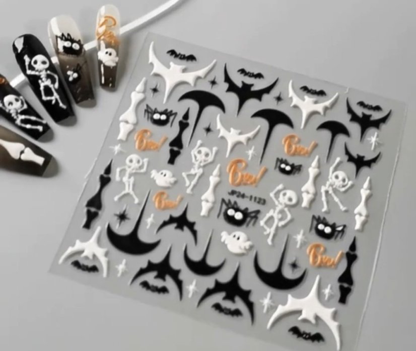 Halloween - 5D nálepky na nechty - č.2
