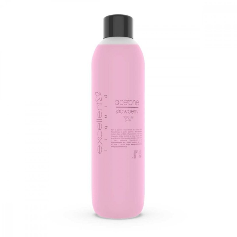 Kosmetický aceton na nechty JAHODA Odstraňovač gel laku 1000ml