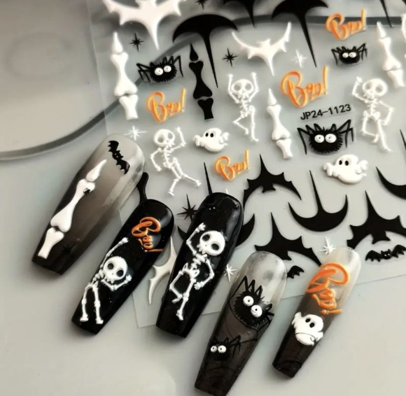 Halloween - 5D nálepky na nechty - č.2