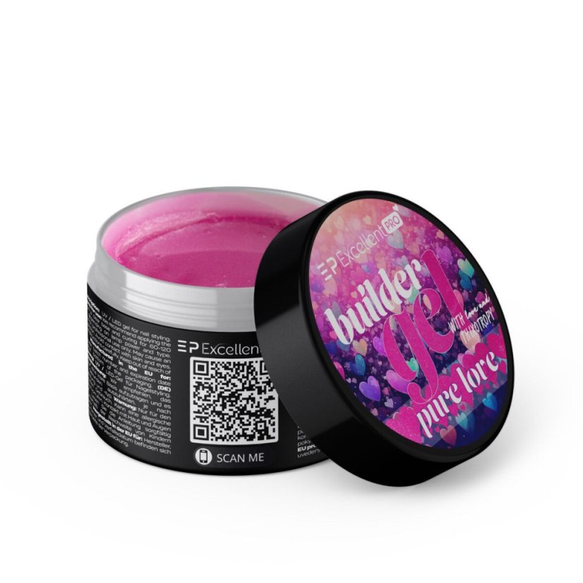 Excellent PRO tixotropný gél na nechty s efektom Pure Love,15g