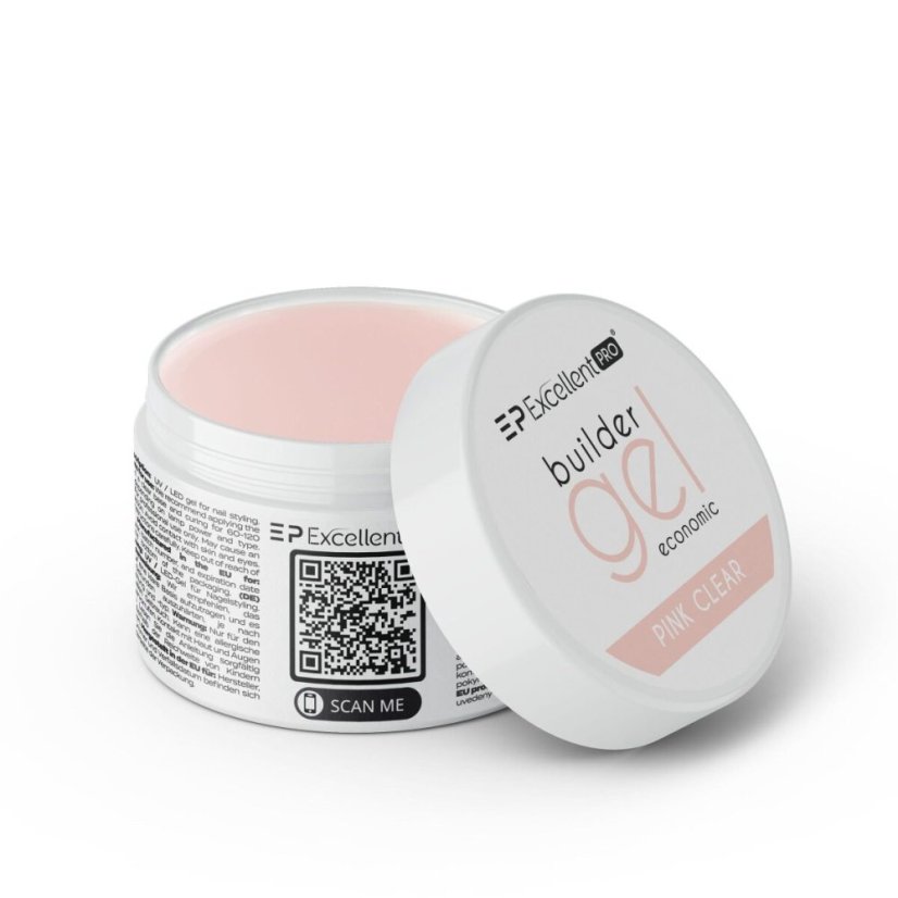 Excellent Pro UV/LED gél na nehty Economic - Pink clear 50g