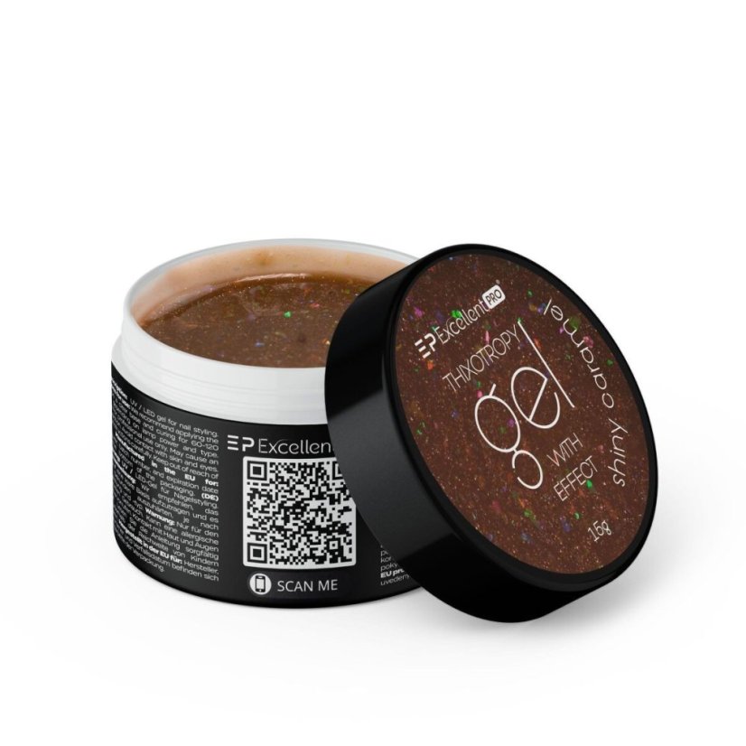 Excellent PRO Tixotropní gel na nehty s effektem SHINY CARAMEL 15g