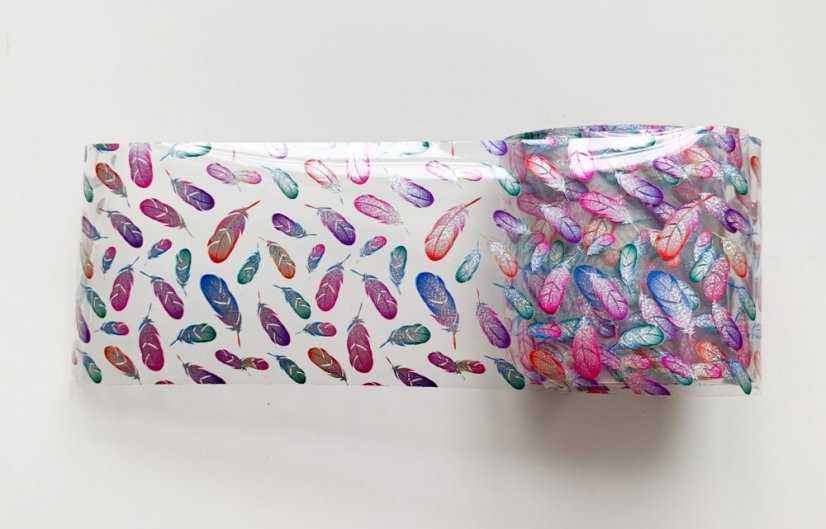 Nehtyprofi Zdobící transfer fólie - Barevná peříčka